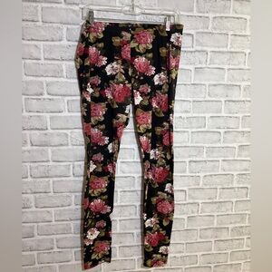 Suzy Shier Floral Women leggings - Black and Red, large